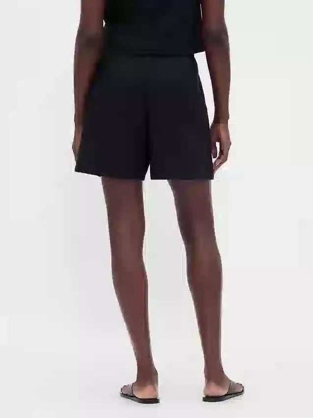 Shorts ample en mélange de lin, 6"