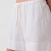 Shorts ample en mélange de lin, 6"