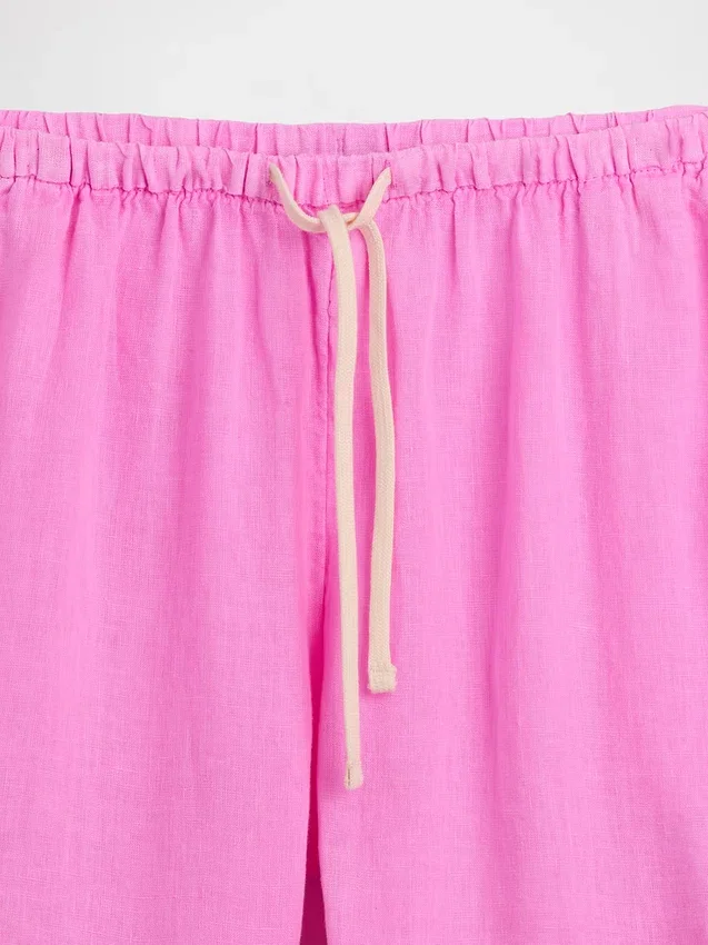 Shorts ample en mélange de lin, 6"