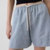 Shorts ample en mélange de lin, 6"