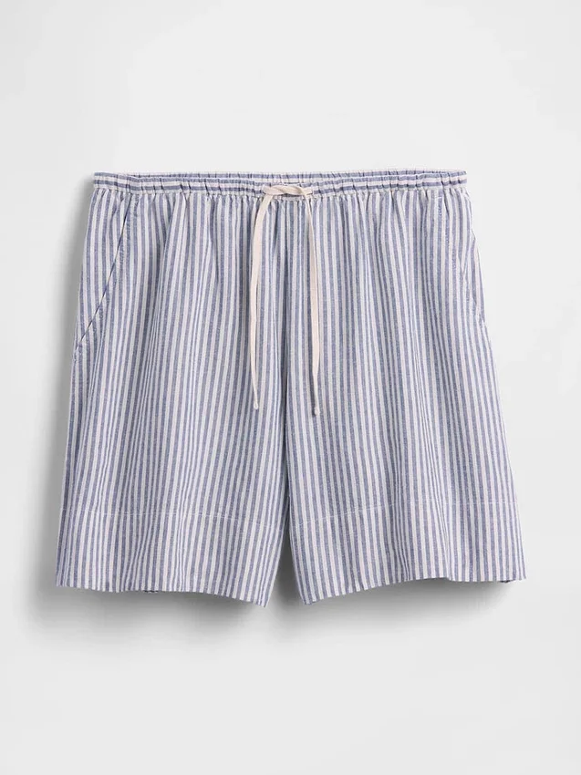 Shorts ample en mélange de lin, 6"