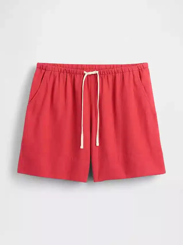 Shorts ample en mélange de lin, 6"