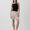 Shorts ample en mélange de lin, 6"