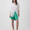 Shorts ample en mélange de lin, 6"