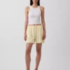 Shorts ample en mélange de lin, 6"