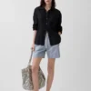 Shorts ample en mélange de lin, 6"