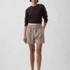 Shorts ample en mélange de lin, 6"