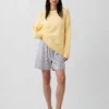 Shorts ample en mélange de lin, 6"