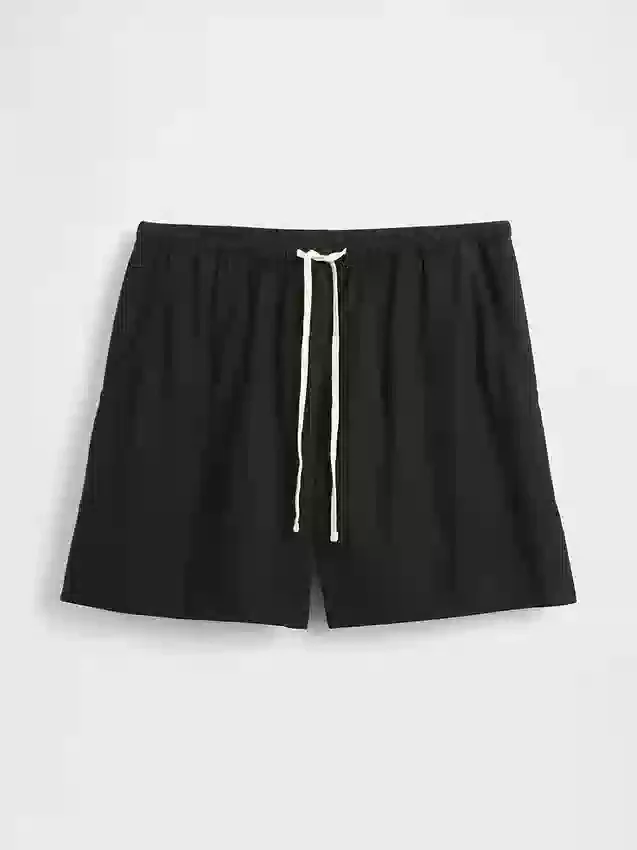 Shorts ample en mélange de lin, 6"