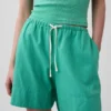 Shorts ample en mélange de lin, 6"