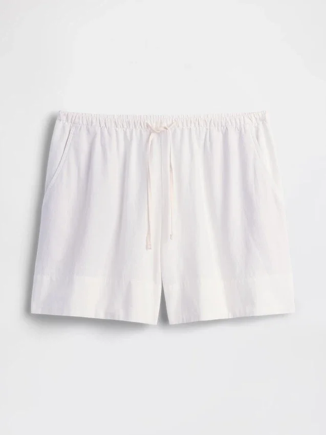 Shorts ample en mélange de lin, 6"