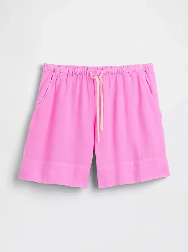 Shorts ample en mélange de lin, 6"