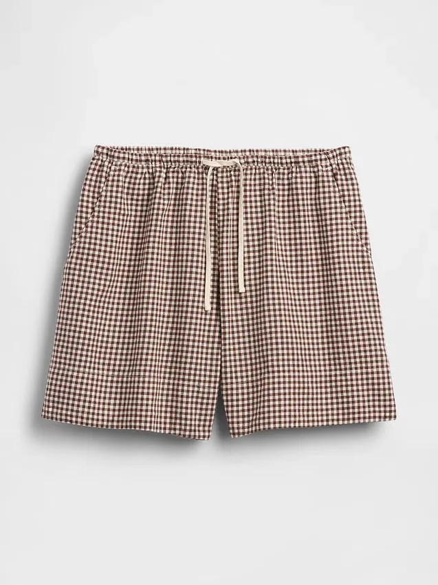 Shorts ample en mélange de lin, 6"