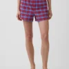 Shorts à carreaux en seersucker 4"