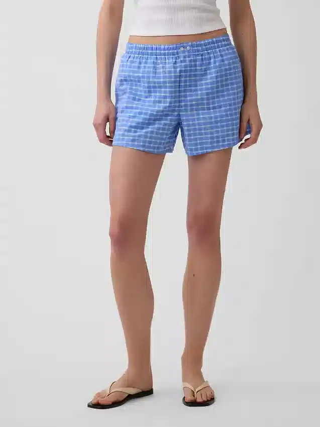 Shorts à carreaux en seersucker 4"