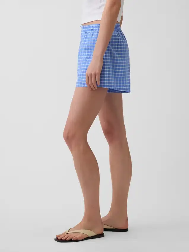 Shorts à carreaux en seersucker 4"