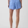 Shorts à carreaux en seersucker 4"