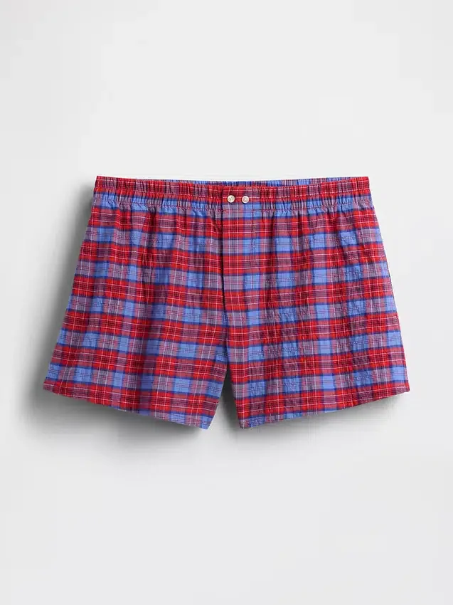 Shorts à carreaux en seersucker 4"