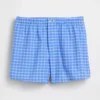 Shorts à carreaux en seersucker 4"