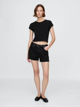 Shorts coupé ultra-doux à taille mi-haute et coupe décontractée, 4"