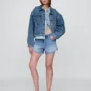 Shorts coupé ultra-doux à taille mi-haute et coupe décontractée, 4"