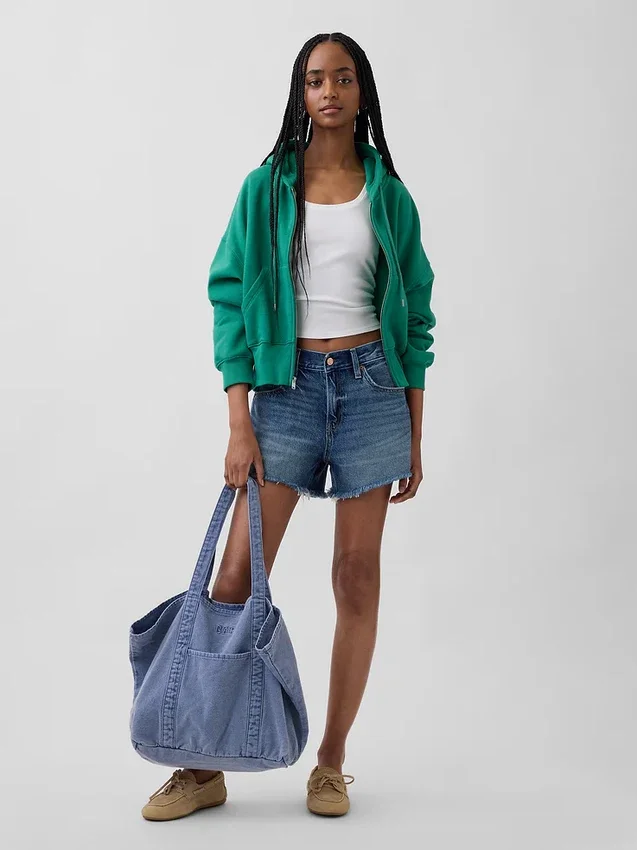 Shorts coupé ultra-doux à taille mi-haute et coupe décontractée, 4"