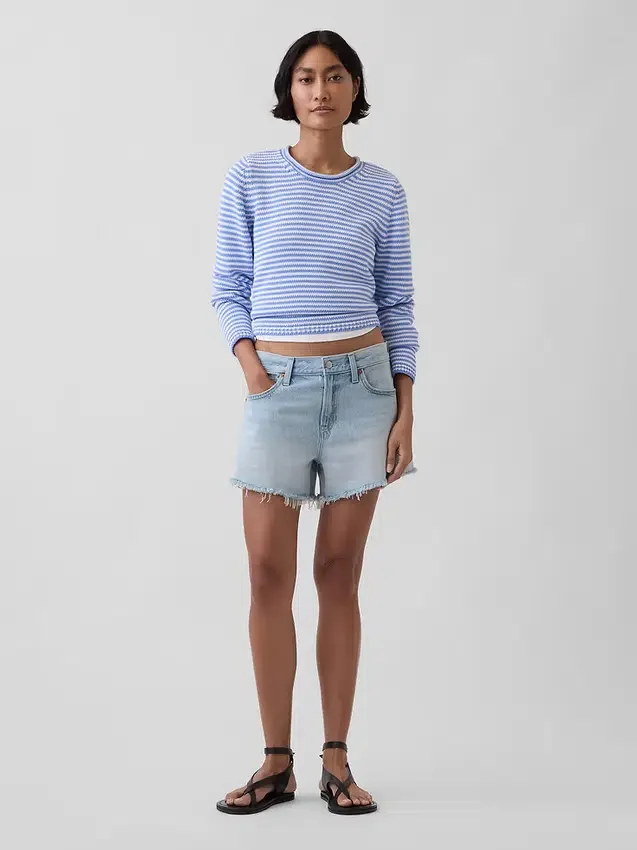 Shorts coupé ultra-doux à taille mi-haute et coupe décontractée, 4"