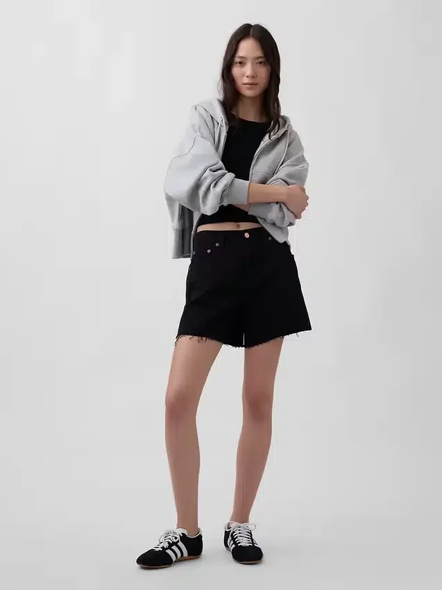 Shorts coupé ultra-doux à taille mi-haute et coupe décontractée, 4"