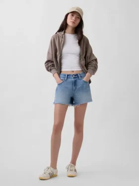 Shorts coupé ultra-doux à taille mi-haute et coupe décontractée, 4"