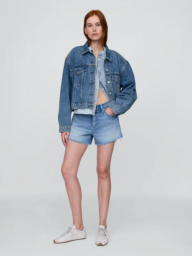 Shorts coupé ultra-doux à taille mi-haute et coupe décontractée, 4"