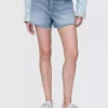 Shorts coupé ultra-doux à taille mi-haute et coupe décontractée, 4"