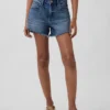Shorts coupé ultra-doux à taille mi-haute et coupe décontractée, 4"