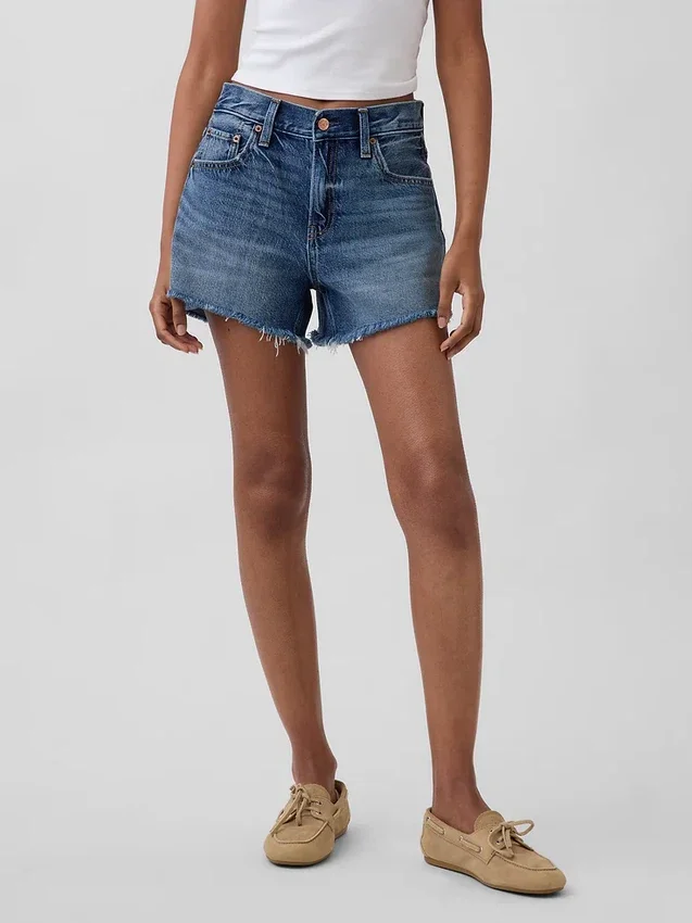 Shorts coupé ultra-doux à taille mi-haute et coupe décontractée, 4"