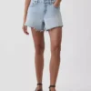 Shorts coupé ultra-doux à taille mi-haute et coupe décontractée, 4"