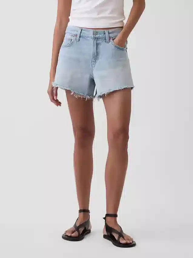 Shorts coupé ultra-doux à taille mi-haute et coupe décontractée, 4"