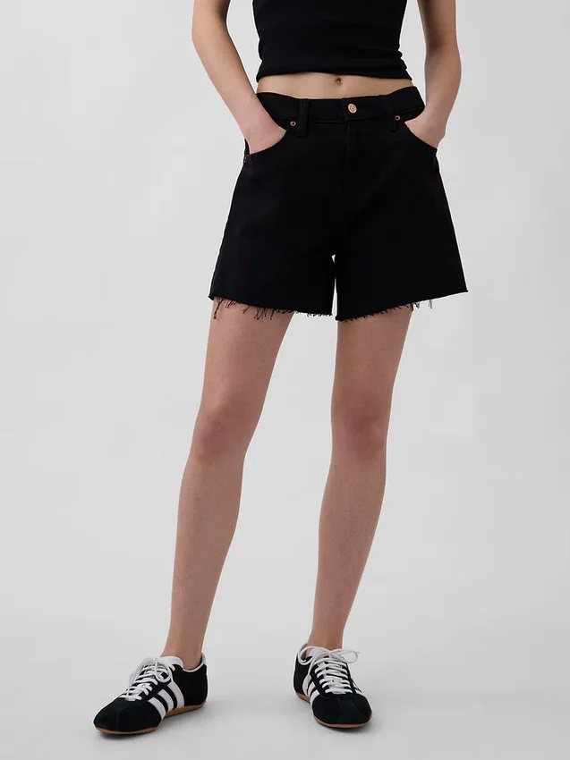 Shorts coupé ultra-doux à taille mi-haute et coupe décontractée, 4"