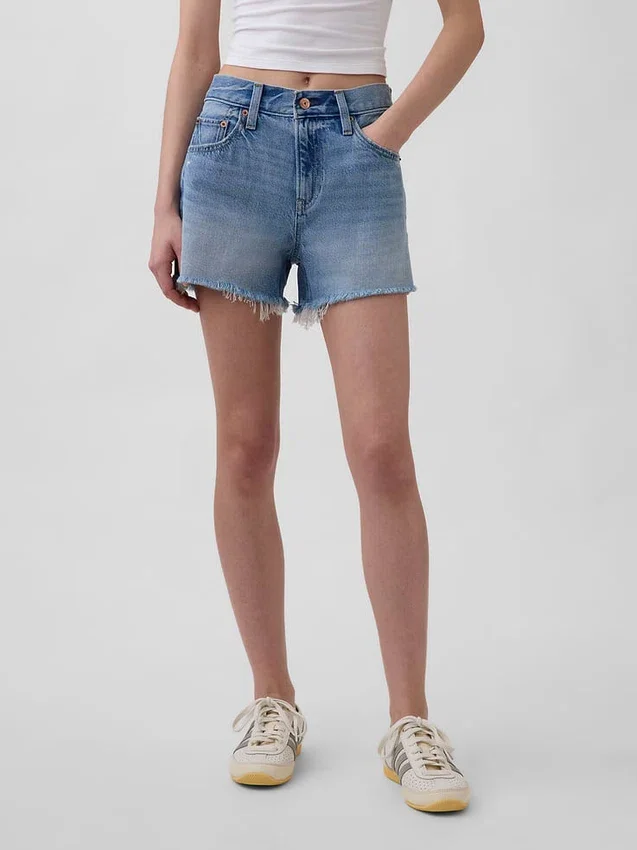 Shorts coupé ultra-doux à taille mi-haute et coupe décontractée, 4"
