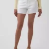 Shorts coupé ultra-doux à taille mi-haute et coupe décontractée, 4"