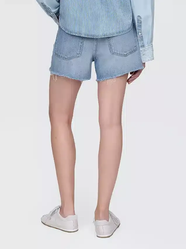 Shorts coupé ultra-doux à taille mi-haute et coupe décontractée, 4"