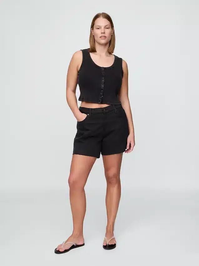 Shorts coupé ultra-doux à taille mi-haute et coupe décontractée, 4"