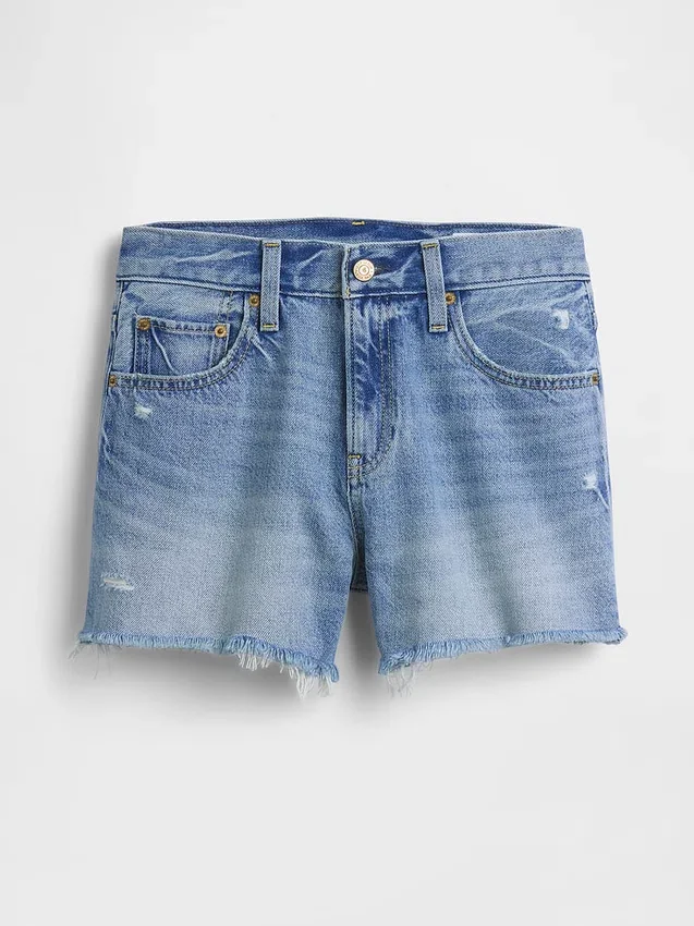 Shorts coupé ultra-doux à taille mi-haute et coupe décontractée, 4"