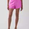 Shorts décontractés en gaze de coton à taille mi-haute de 4"