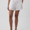 Shorts décontractés en gaze de coton à taille mi-haute de 4"