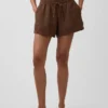 Shorts décontractés en gaze de coton à taille mi-haute de 4"