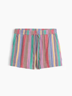 Shorts décontractés en gaze de coton à taille mi-haute de 4″