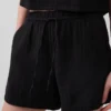 Shorts décontractés en gaze de coton à taille mi-haute de 4"