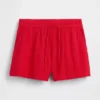 Shorts décontractés en gaze de coton à taille mi-haute de 4"