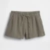 Shorts décontractés en gaze de coton à taille mi-haute de 4"