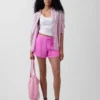 Shorts décontractés en gaze de coton à taille mi-haute de 4"