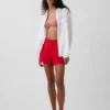 Shorts décontractés en gaze de coton à taille mi-haute de 4"